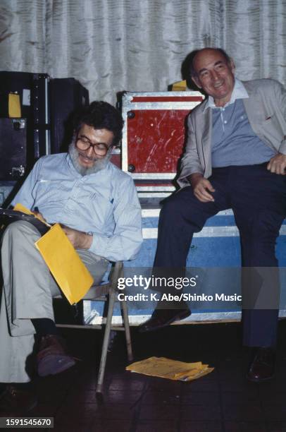 Michael Cuscuna talks with George Wein, New York City, United States, 1984.