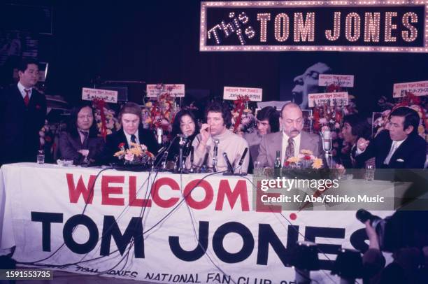 Tom Jones at the press conference, Tokyo, Japan, February 1973.