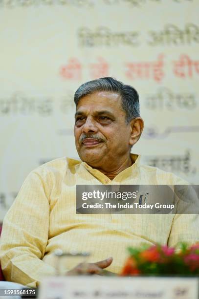 New Delhi, India – July 28: Rashtriya Swayamsevak Sangh General Secretary Dattatreya Hosabale at the launch of Balbir Punj's book 'Narrative Ka...