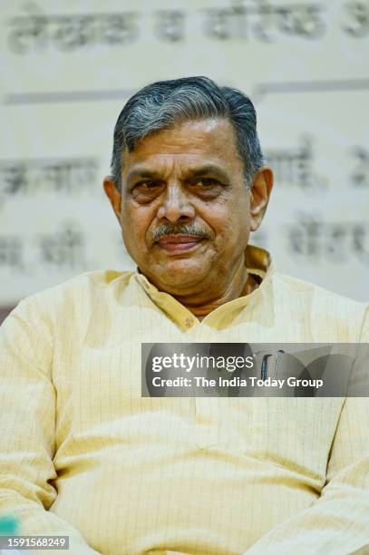 New Delhi, India – July 28: Rashtriya Swayamsevak Sangh General Secretary Dattatreya Hosabale at the launch of Balbir Punj's book 'Narrative Ka...