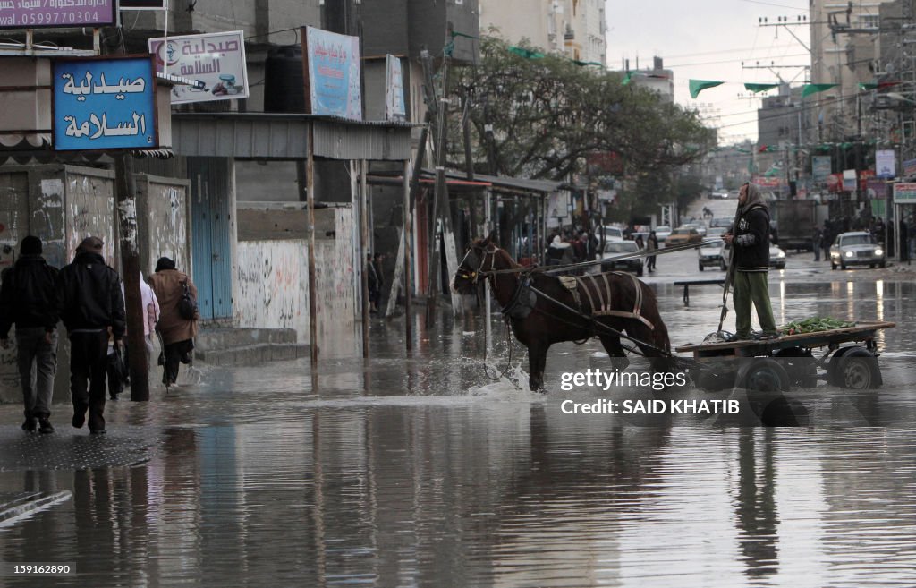 PALESTINIAN-GAZA-WEATHER-FLOODS