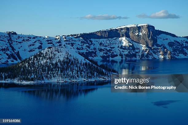 Crater Lake Winter Landscape High-Res Stock Photo