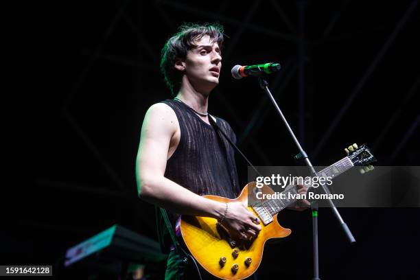 Antonio Bisceglia aka Bleu Smith performs during Giffoni Film Festival at Arena Piazza Fratelli Lumiere on July 29, 2023 in Giffoni Valle Piana,...