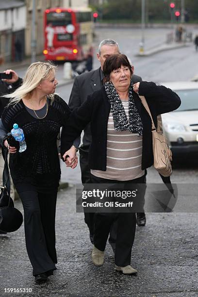 Marjorie Kidd , the mother of former stuntman Eddie Kidd, arrives at Brighton Magistrates Court to attend the trail of Samantha Kidd, the estranged...