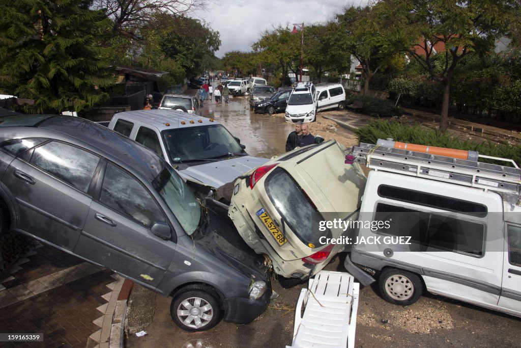 TOPSHOT-ISRAEL-WEATHER-FLOODS