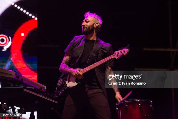 Dario Iaculli of The Kolors during Giffoni Film Festival at Arena Piazza Fratelli Lumiere on July 29, 2023 in Giffoni Valle Piana, Italy.