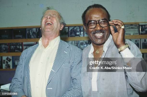 Snap shot of George Shearing and Harry Sweets Edison, Local 47, Los Angeles, California, United States, May 1984.