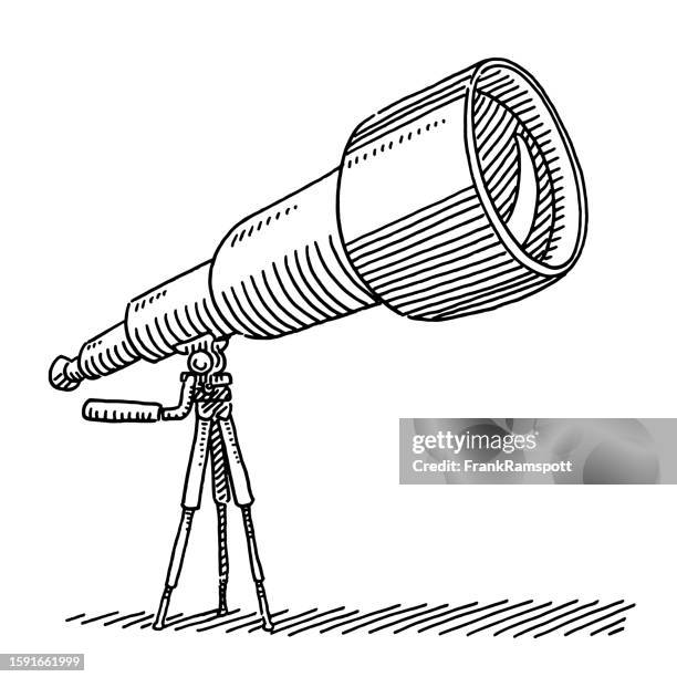 astronomical telescope symbol drawing - tripod isolated stock illustrations