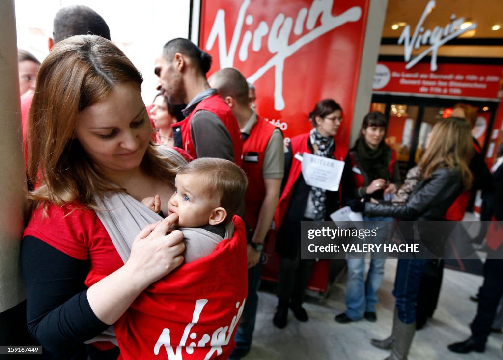 FRANCE-RETAIL-VIRGIN-LABOUR-LAYOFFS