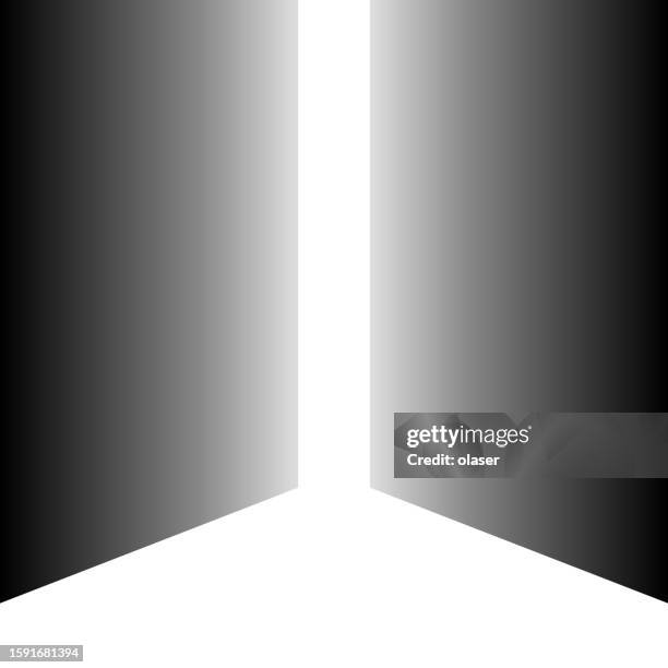bright future, door or gap with bright light. - empty room 3d stock illustrations
