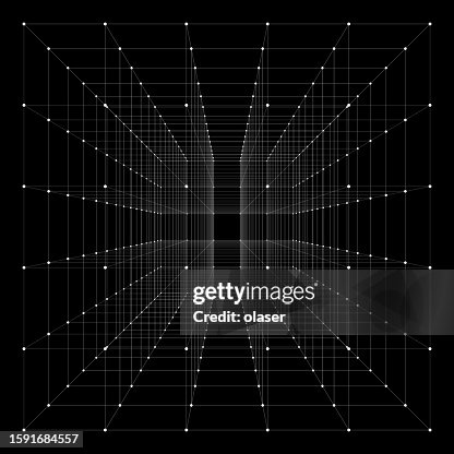 Cube with highlighted corners. With perspective. Cube with highlighted corners. With perspective.