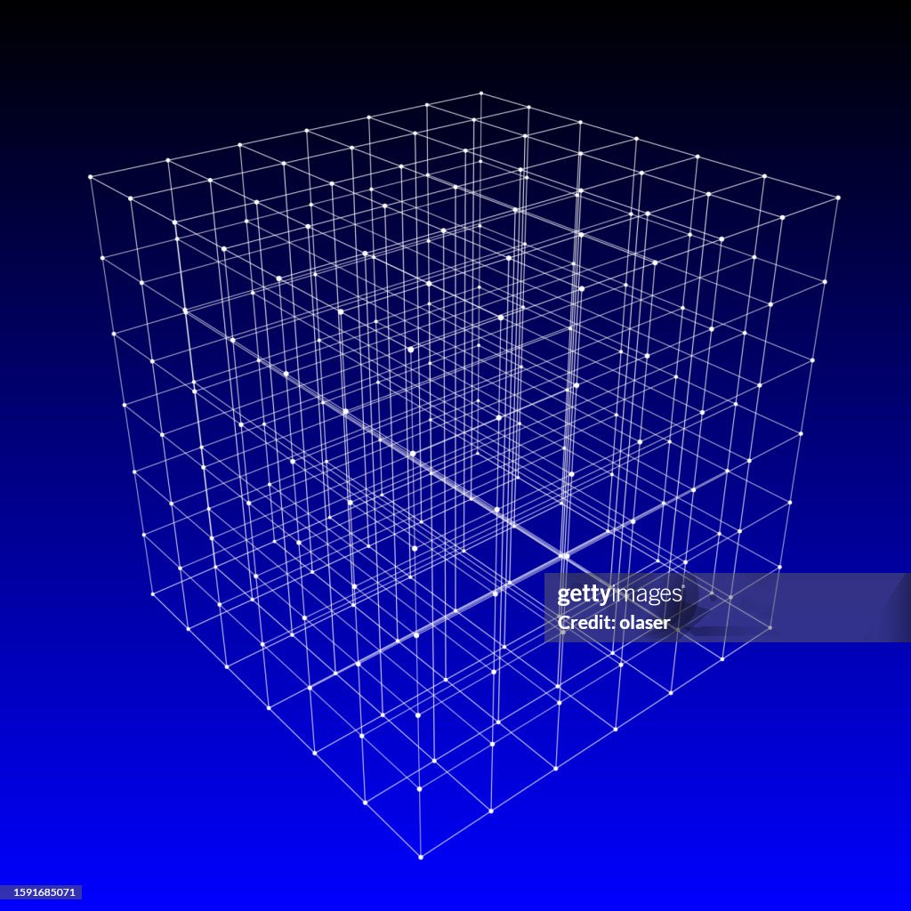 Cube Front Perspective Cube With Highlighted Corners With Perspective High-Res Vector Graphic ...