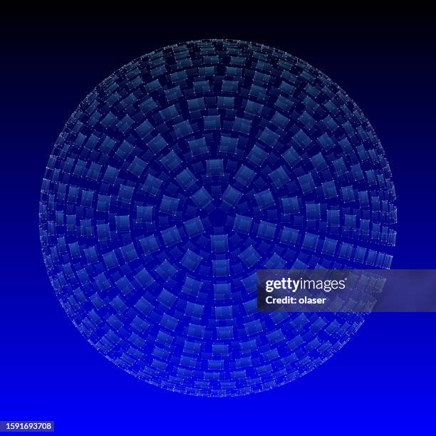 sphere pool view. abstract shape made of glass squares in circles - square pattern stock illustrations