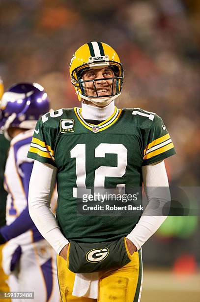 Playoffs: Green Bay Packers QB Aaron Rodgers during game vs Minnesota Vikings at Lambeau Field. Green Bay, WI 1/5/2013 CREDIT: Robert Beck