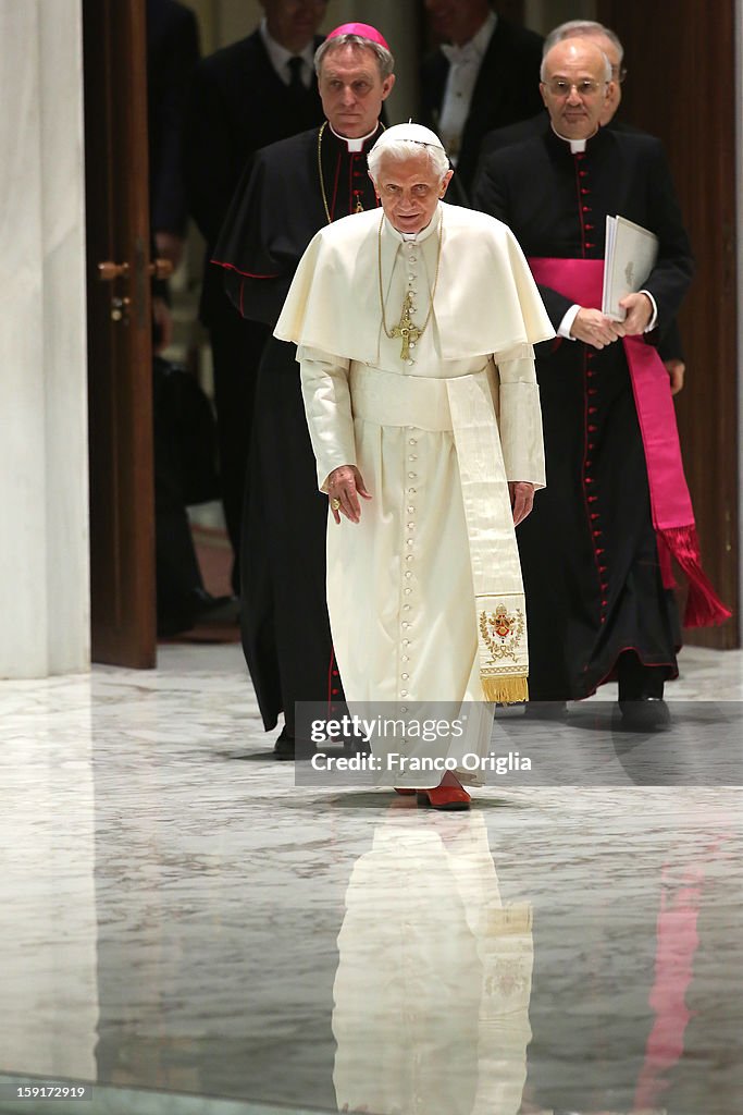 Pope Benedict XVI Attends His Weekly Audience At The Paul VI Hall