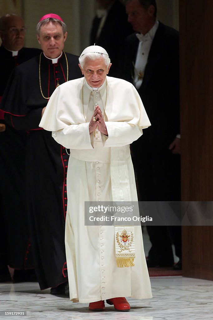 Pope Benedict XVI Attends His Weekly Audience At The Paul VI Hall