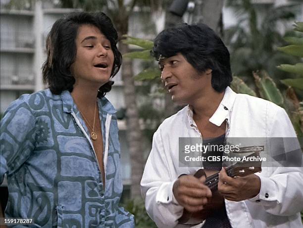 Lippy Espinda as Hanalei and Don Ho as himself in THE BRADY BUNCH episode, "Hawaii Bound." Original air date September 22, 1972. Image is a screen...