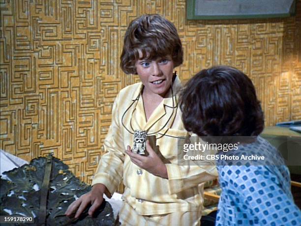 Mike Lookinland as Bobby Brady and Christopher Knight as Peter Brady in THE BRADY BUNCH episode, "Hawaii Bound." Original air date September 22,...