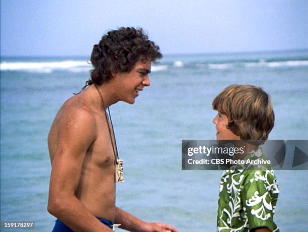 Barry Williams as Greg Brady and Mike Lookinland as Bobby Brady in THE BRADY BUNCH episode, "Hawaii Bound." Original air date September 22, 1972....