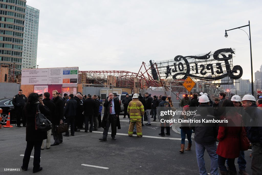 Construction Crane Collapses In Long Island City, Queens