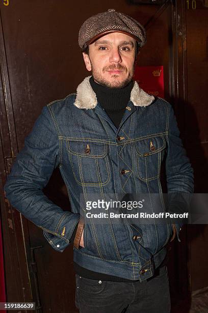 Actor Dimitri Storoge attends the 'Menelas rebetiko rapsodie' premiere at Le Grand Parquet on January 9, 2013 in Paris, France.