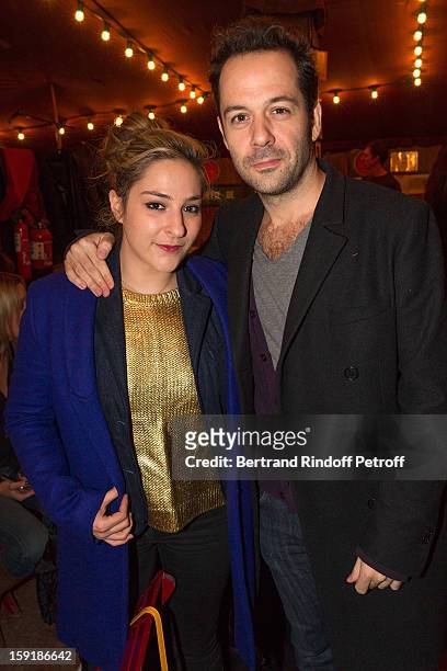 Actors Marilou Berry and Stephane Debac attend the 'Menelas rebetiko rapsodie' premiere at Le Grand Parquet on January 9, 2013 in Paris, France.