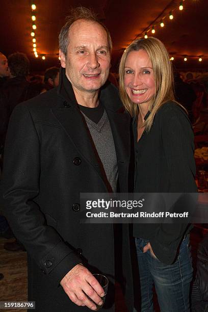 Actors Hippolyte Girardot and Catherine Marchal attend the 'Menelas rebetiko rapsodie' premiere at Le Grand Parquet on January 9, 2013 in Paris,...