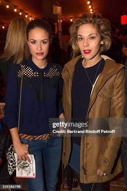 Actresses Alice David and Alysson Paradis attend the 'Menelas rebetiko rapsodie' premiere at Le Grand Parquet on January 9, 2013 in Paris, France.