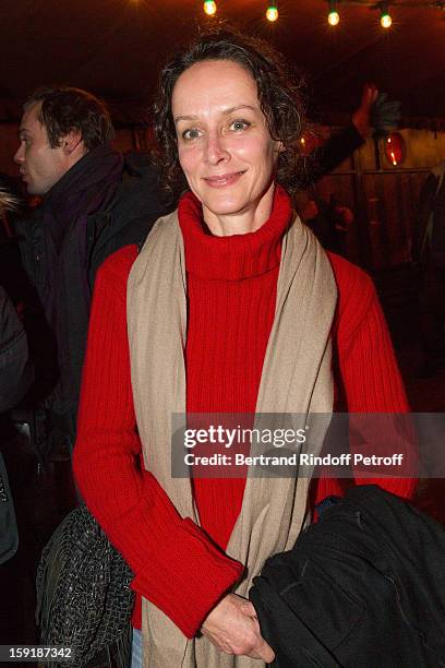 Actress Claude Perron attends the 'Menelas rebetiko rapsodie' premiere at Le Grand Parquet on January 9, 2013 in Paris, France.