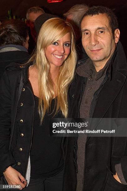 Actors Zinedine Soualem and Julie Nicolet attend the 'Menelas rebetiko rapsodie' premiere at Le Grand Parquet on January 9, 2013 in Paris, France.