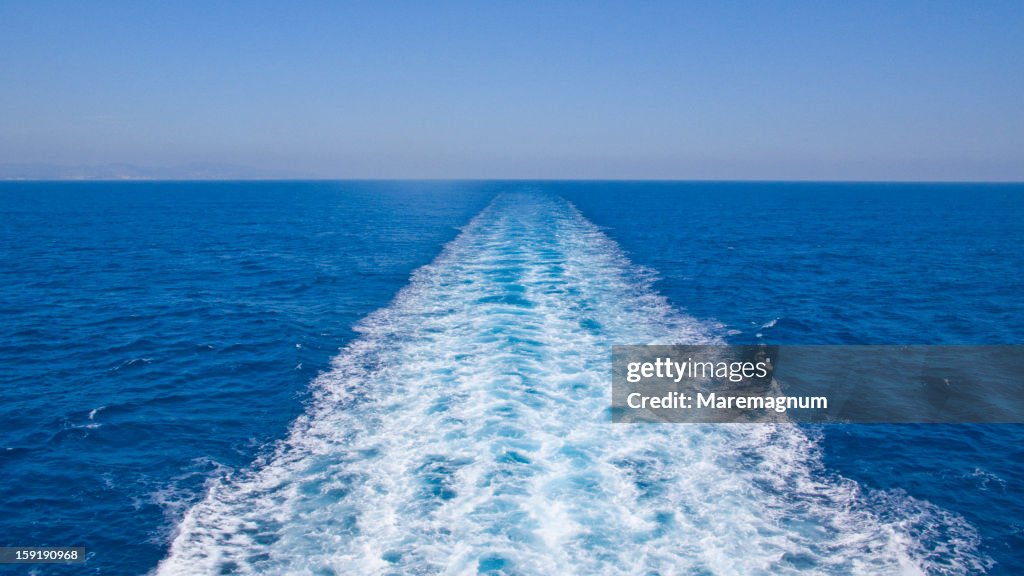 Ferry boat arriving in the port