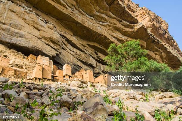 dogon village of teli - dogon bezirk stock-fotos und bilder