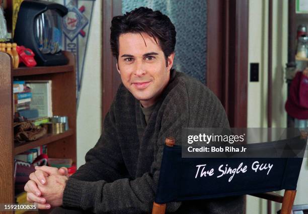 Actor Jonathan Silverman on the studio set of television show The Single Guy, December 8, 1995 in Los Angeles, California.