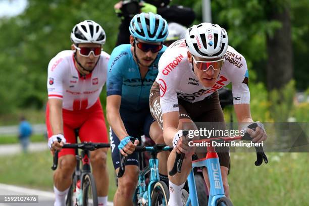 Marcin Budzinski of Poland and Team Poland, Christian Scaroni of Italy and Astana Qazaqstan Team and Dorian Godon of France and AG2R Citroën Team...