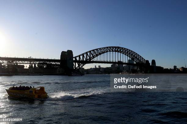 Sydney, Australia, : A view of the Sydney Harbor Bridge during the FIFA Women's World Cup Australia & New Zealand 2023 on July 22, 2023 in Sydney,...