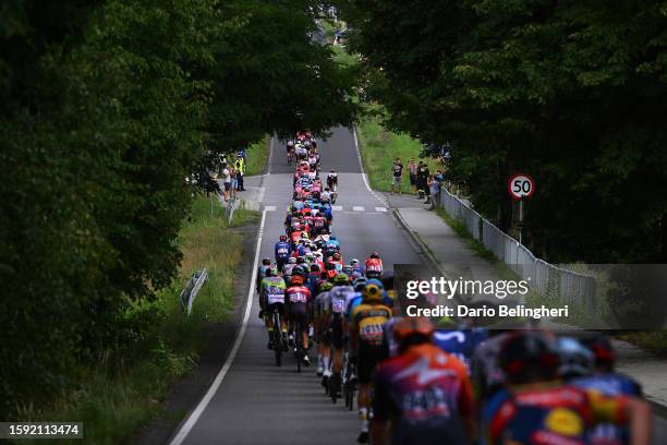 General view of the peloton competing during the 80th Tour de Pologne 2023, Stage 7 a 166.6km stage from Zabrze to Kraków / #UCIWT / on August 04,...