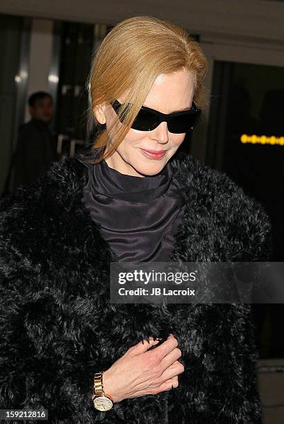 Nicole Kidman is seen at LAX Airport on January 9, 2013 in Los Angeles, California.
