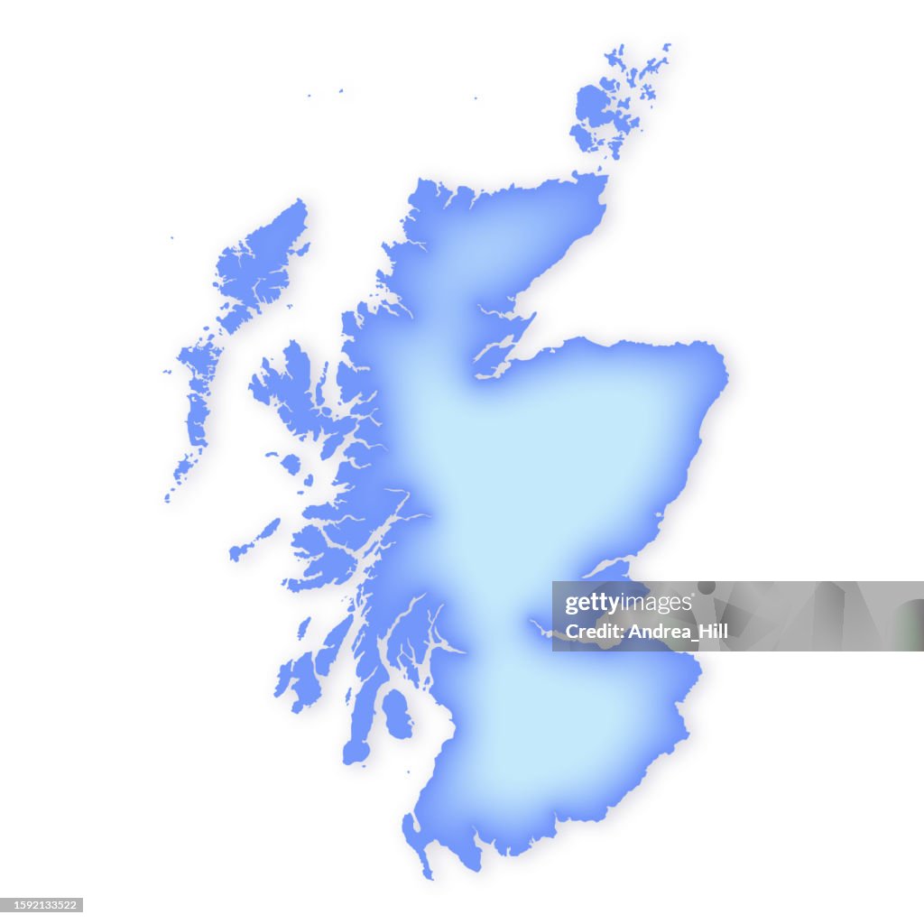 Uk Map Including North Isles Soft Blue Vector Map Illustration