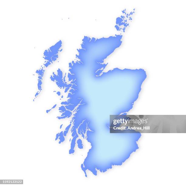 uk map including north isles soft blue vector map illustration - kirkwall orkney stock illustrations