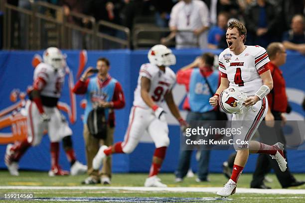 Will Stein of the Louisville Cardinals reacts against the Florida Gators during the Allstate Sugar Bowl at Mercedes-Benz Superdome on January 2, 2013...