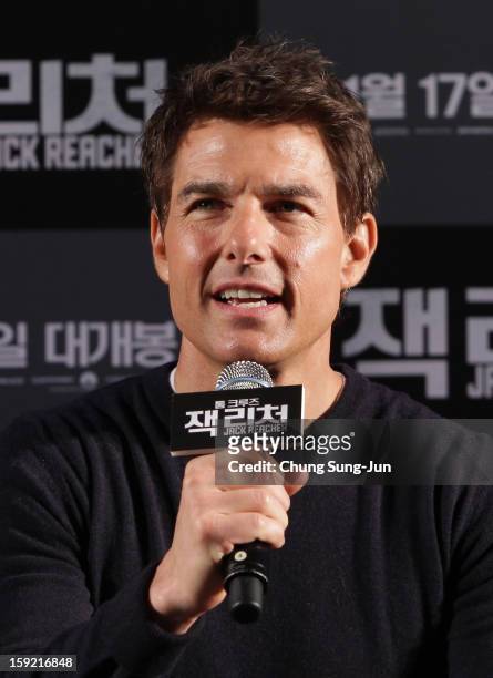 Actor Tom Cruise attends the 'Jack Reacher' press conference at Conrad Hotel on January 10, 2013 in Seoul, South Korea. The film will open on January...