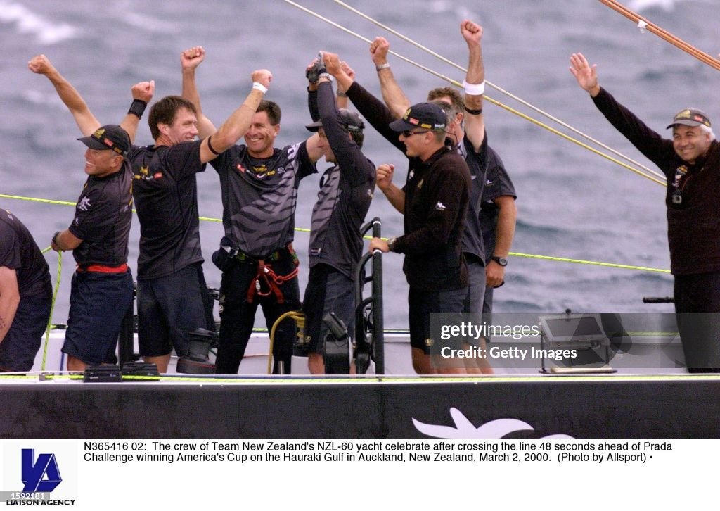 The crew of Team New Zealand's NZL-60 yacht...