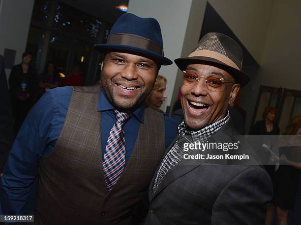 Actors Anthony Anderson and Giancarlo Esposito pose backstage at the 39th Annual People's Choice Awards at Nokia Theatre L.A. Live on January 9, 2013...