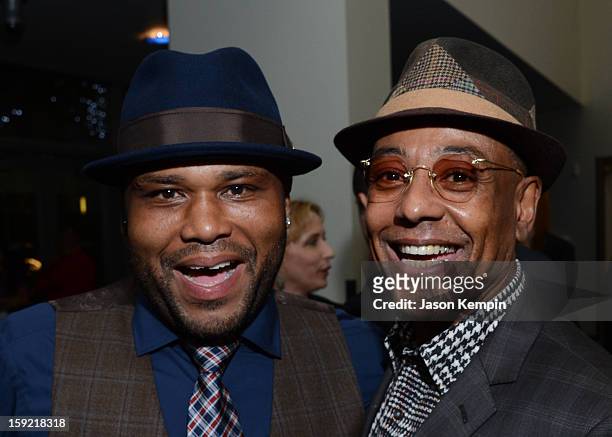 Actors Anthony Anderson and Giancarlo Esposito pose backstage at the 39th Annual People's Choice Awards at Nokia Theatre L.A. Live on January 9, 2013...