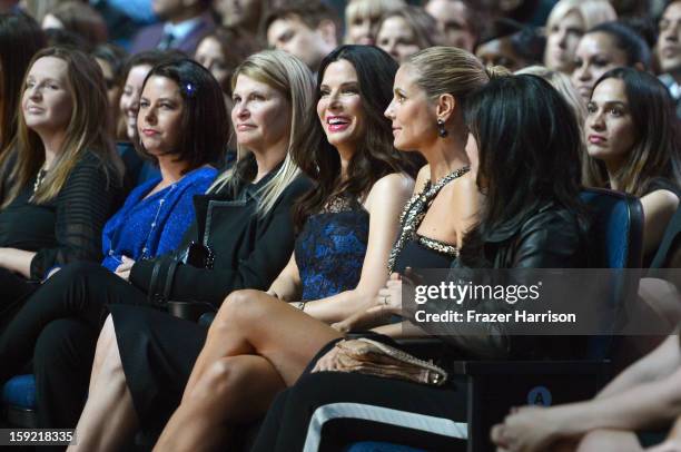 Actress Sandra Bullock and TV personality Heidi Klum in the audience at the 39th Annual People's Choice Awards at Nokia Theatre L.A. Live on January...