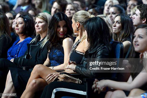 Actress Sandra Bullock and TV personality Heidi Klum in the audience at the 39th Annual People's Choice Awards at Nokia Theatre L.A. Live on January...