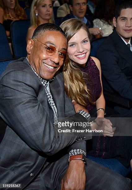Actor Giancarlo Esposito and Tracy Spiridakos in the audience at the 39th Annual People's Choice Awards at Nokia Theatre L.A. Live on January 9, 2013...