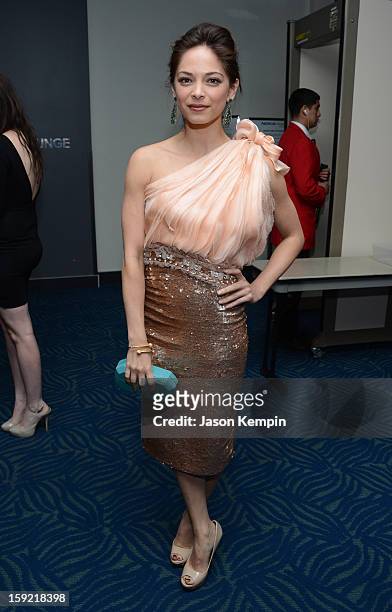 Actress Kristin Kreuk poses backstage at the 39th Annual People's Choice Awards at Nokia Theatre L.A. Live on January 9, 2013 in Los Angeles,...