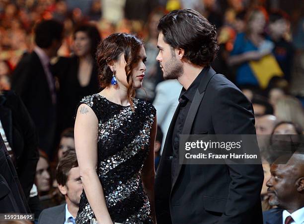 Actors Rumer Willis and Jayson Blair attend the 39th Annual People's Choice Awards at Nokia Theatre L.A. Live on January 9, 2013 in Los Angeles,...