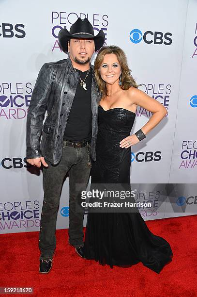 Singer Jason Aldean and Jessica Aldean attend the 39th Annual People's Choice Awards at Nokia Theatre L.A. Live on January 9, 2013 in Los Angeles,...
